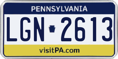 PA license plate LGN2613