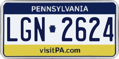 PA license plate LGN2624