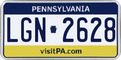 PA license plate LGN2628
