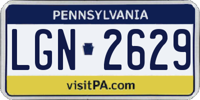 PA license plate LGN2629