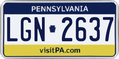PA license plate LGN2637