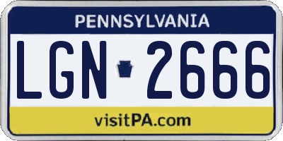 PA license plate LGN2666