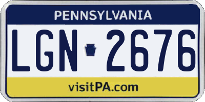 PA license plate LGN2676