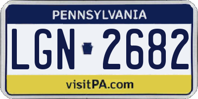 PA license plate LGN2682
