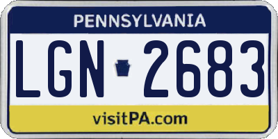 PA license plate LGN2683