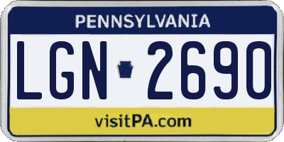 PA license plate LGN2690