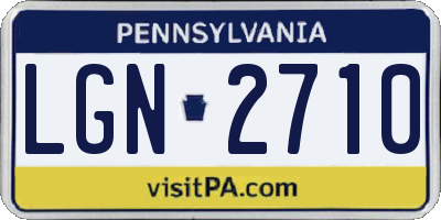 PA license plate LGN2710
