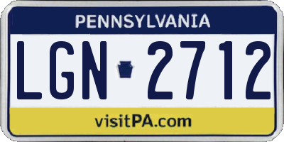 PA license plate LGN2712