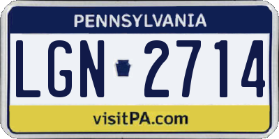 PA license plate LGN2714