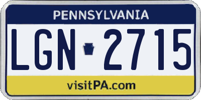 PA license plate LGN2715
