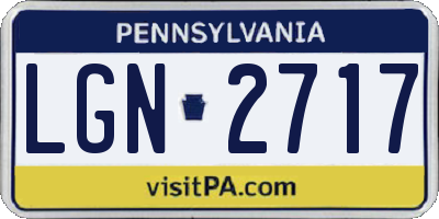 PA license plate LGN2717
