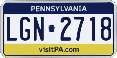 PA license plate LGN2718