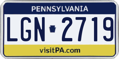PA license plate LGN2719