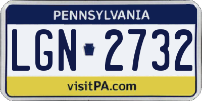 PA license plate LGN2732