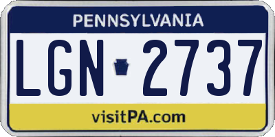 PA license plate LGN2737