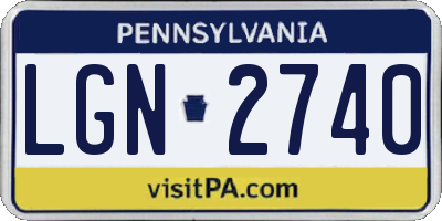 PA license plate LGN2740