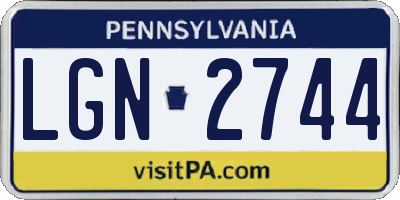 PA license plate LGN2744