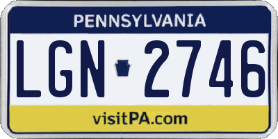 PA license plate LGN2746