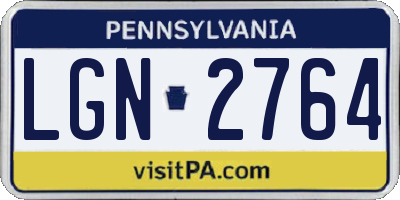 PA license plate LGN2764