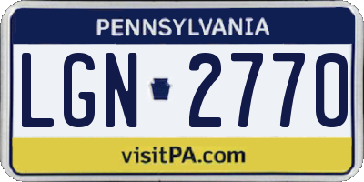 PA license plate LGN2770