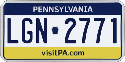 PA license plate LGN2771
