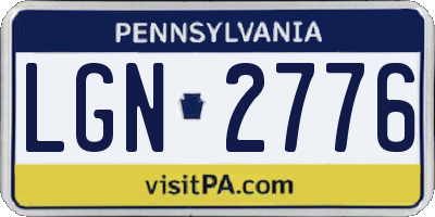 PA license plate LGN2776