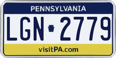 PA license plate LGN2779
