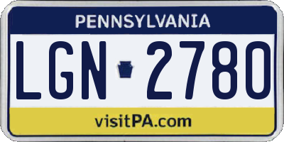 PA license plate LGN2780