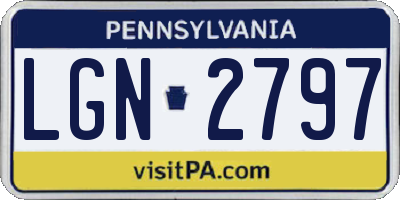 PA license plate LGN2797