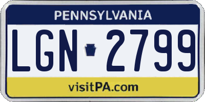 PA license plate LGN2799