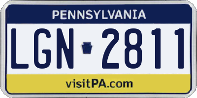 PA license plate LGN2811