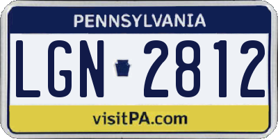 PA license plate LGN2812