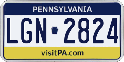 PA license plate LGN2824
