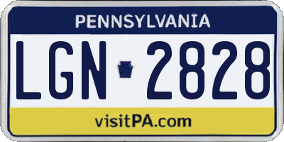 PA license plate LGN2828