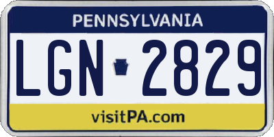 PA license plate LGN2829