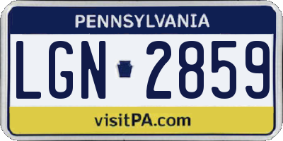 PA license plate LGN2859