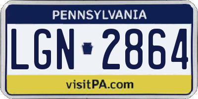 PA license plate LGN2864