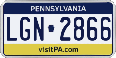 PA license plate LGN2866