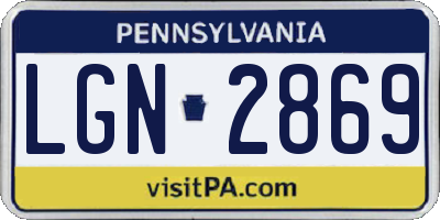 PA license plate LGN2869