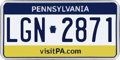 PA license plate LGN2871