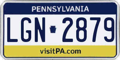PA license plate LGN2879