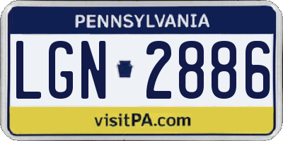 PA license plate LGN2886