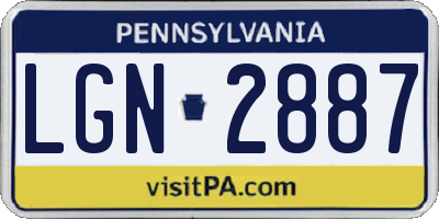 PA license plate LGN2887