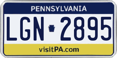 PA license plate LGN2895