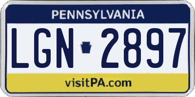 PA license plate LGN2897