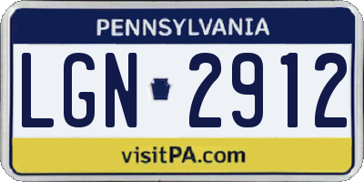 PA license plate LGN2912
