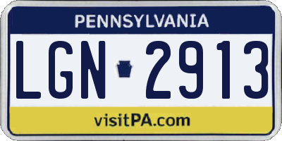 PA license plate LGN2913