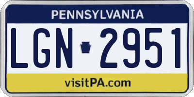 PA license plate LGN2951