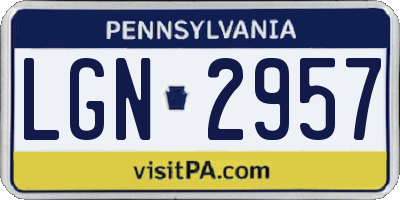 PA license plate LGN2957