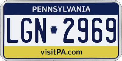 PA license plate LGN2969
